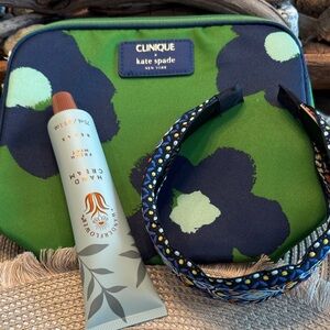 Kate Spade Green and Navy Kids Bag with Headband